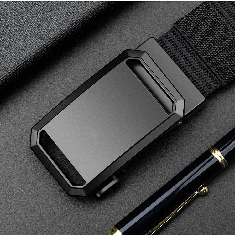 Zahnloser automatischer Gürtel mit Schnalle für Herren, Militärtraining, Freizeit, Canvas und Nylon, Jugendgürtel_voghion.com