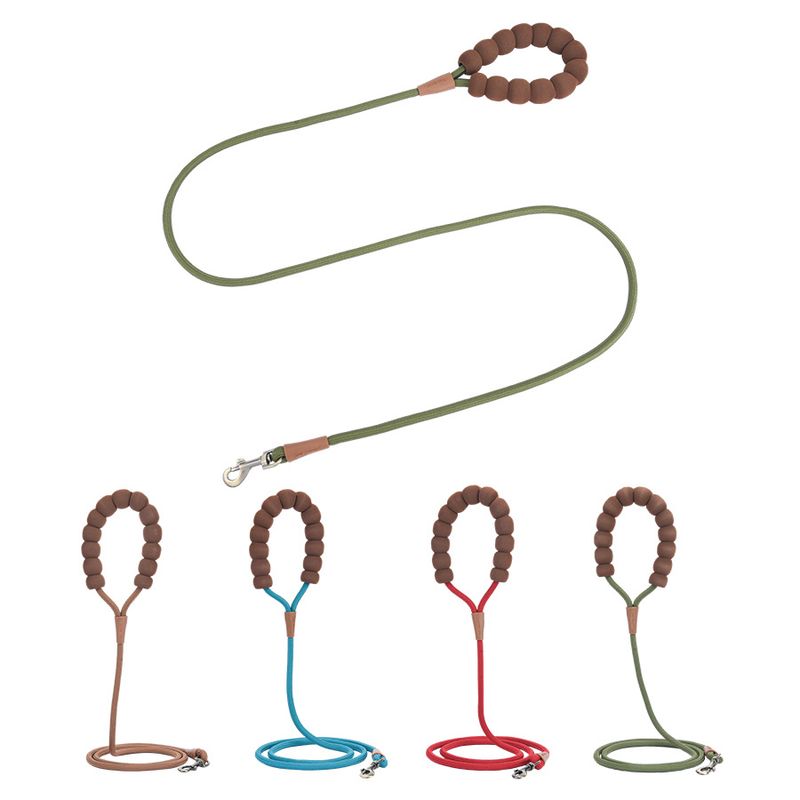 P Chain Explosion-Proof Dog Cloud Bubble Cotton Grip Color-Block Pet Walking Leash_voghion.com