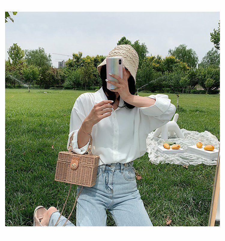 Neue ovale Schmuckschatulle, Modetrend, Handtasche aus Papierseil und Grasgewebe, vielseitige Freizeittasche für den Alltag_voghion.com
