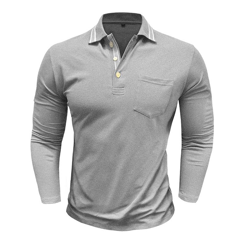 Polo a maniche lunghe con risvolto e bottoni da uomo_voghion.com