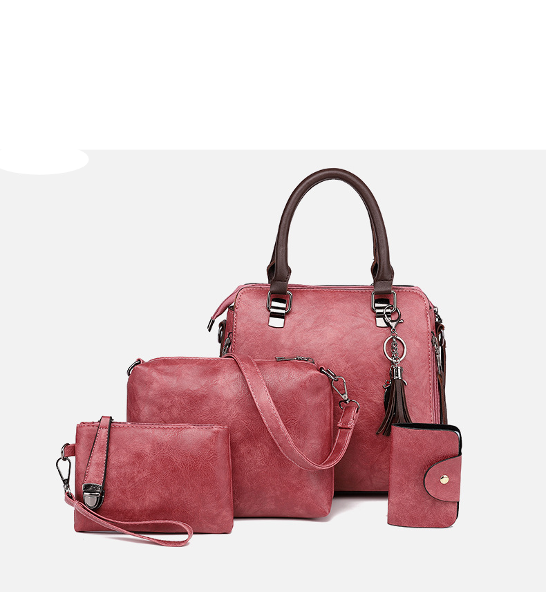 Borsa da donna alla moda, retrò, per mamma e bambino, con nappa, a tracolla, a spalla singola, in quattro pezzi_voghion.com