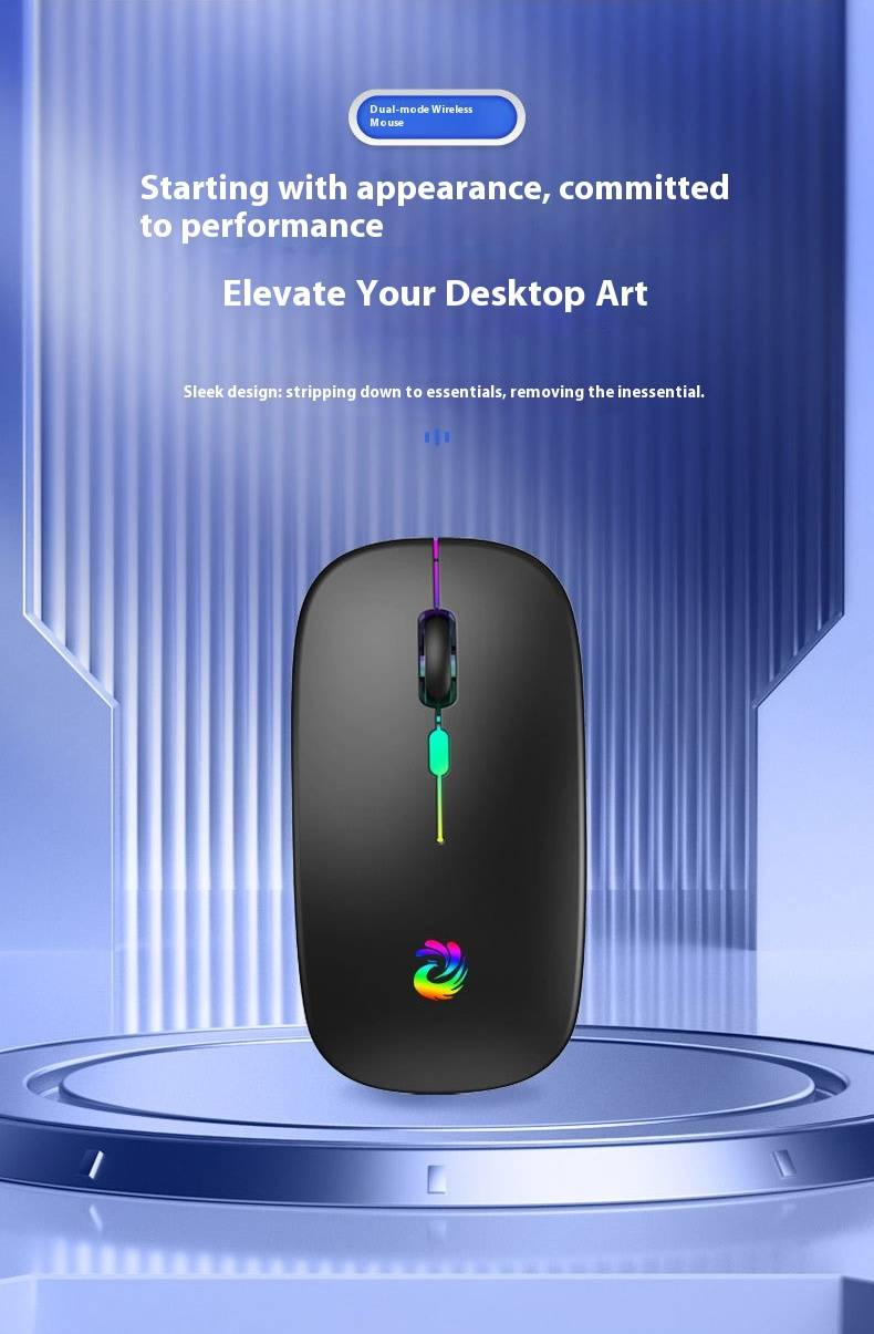 Ratón inalámbrico Bluetooth 5.0 de modo dual: clic silencioso, diseño ergonómico, 1600 DPI ajustable para portátil, tableta y teléfono inteligente._voghion.com