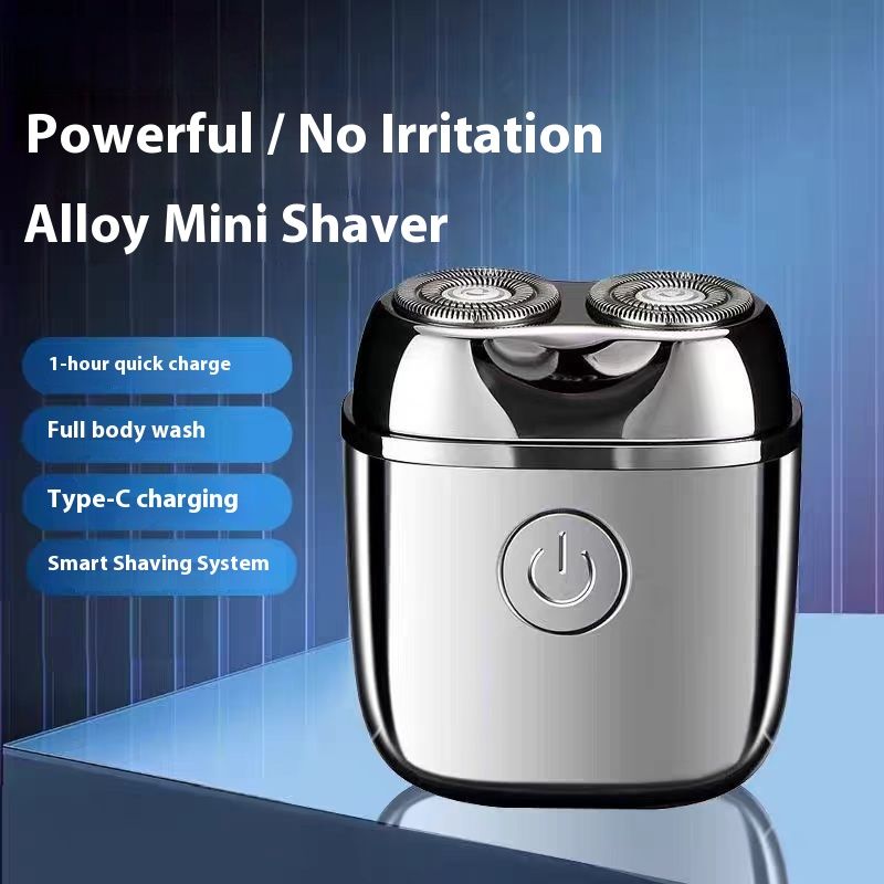 Men's X1 Electric Travel Kit - Portable Rotary Shaver With 2 Floating Heads, Waterproof, 90-Min Runtime, USB_voghion.com