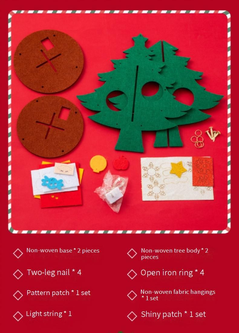 Christmas Mini Tree Decorations With Lights DIY Holiday Craft Kit For Kids Small Festive (24cm Random Styles: Santa Penguin Reindeer Snowman)_voghion.com