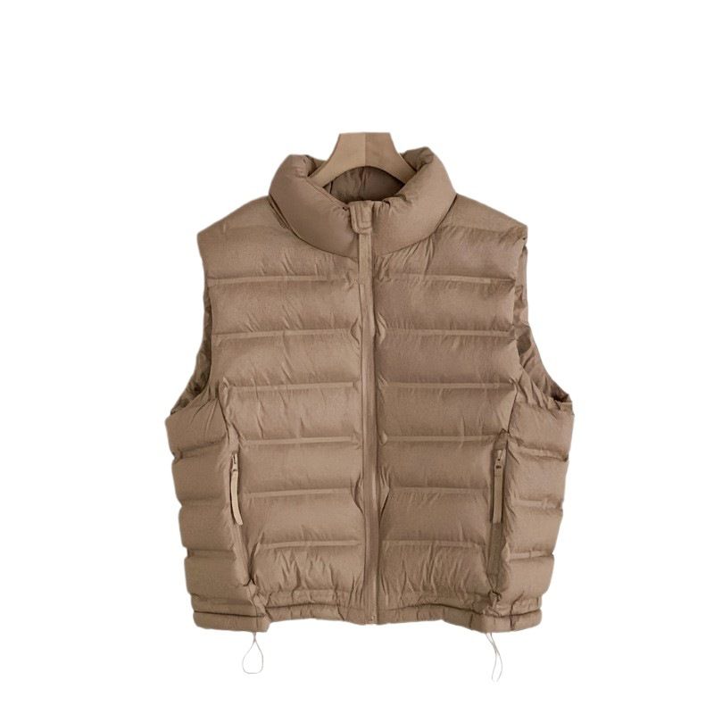 "Slim-Fit Quilted Vest For Women – Lightweight Stand Collar Puffer Gilet With Front Pockets (S-XL, Polyester-Blend Shell, Zip Closure,)"_voghion.com