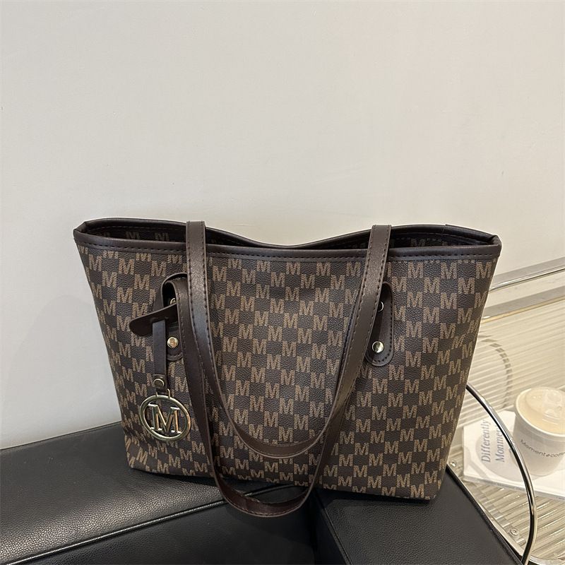 Stylish Large Capacity Tote Bag For Women - Fashionable Printed Shoulder Bag With Zipper Closure, Perfect For Daily Use_voghion.com