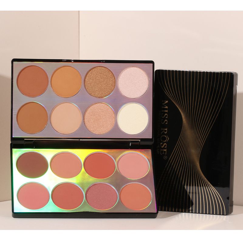 Matte Blush And Contouring All-in-one Makeup Palette, Brightening High-gloss Pearlescent Fine Sparkling Eyeshadow Palette On The Top_voghion.com