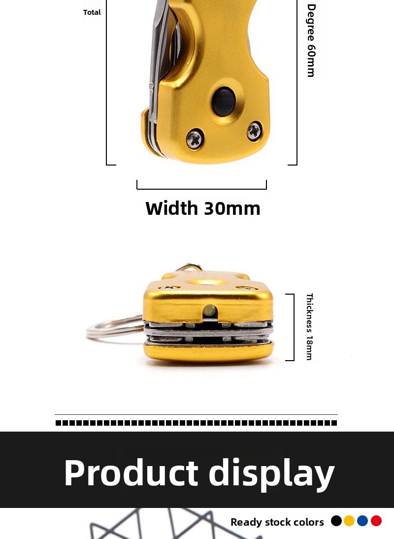 Multifunctional Keychain Outdoor 5-in-1 Mini Screwdriver Stainless Steel Tool Pocket Knife With LED_voghion.com