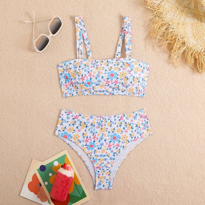 Maillot de bain deux pièces taille haute imprimé pour femme, nouveauté 2025_voghion.com