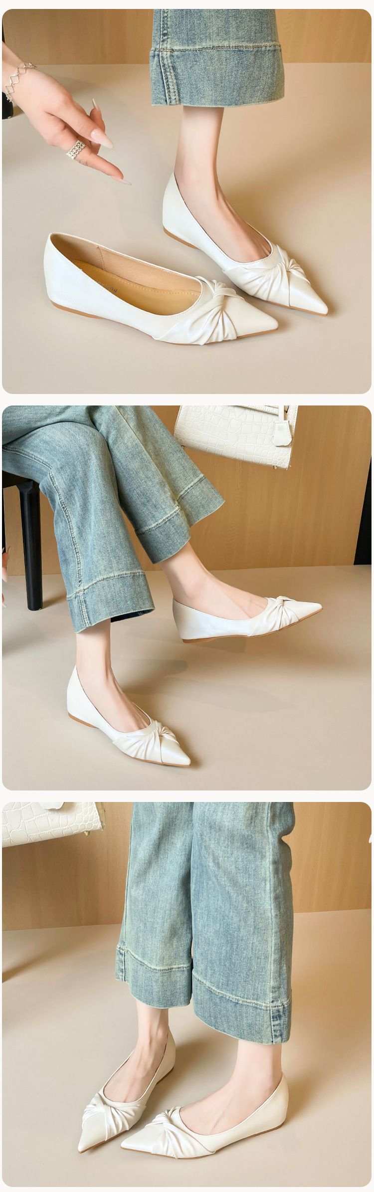 Innenhöhe erhöhen Französisch spitz einzelne Schuhe Damen Herbst flacher Mund schöne nicht müde Fuß Temperament Ladyshoes_voghion.com