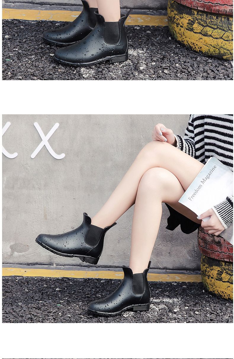 Scarpe antipioggia corte Stivali antipioggia elastici da donna Stivali antipioggia antiscivolo Stivali antipioggia per adulti Copriscarpe_voghion.com
