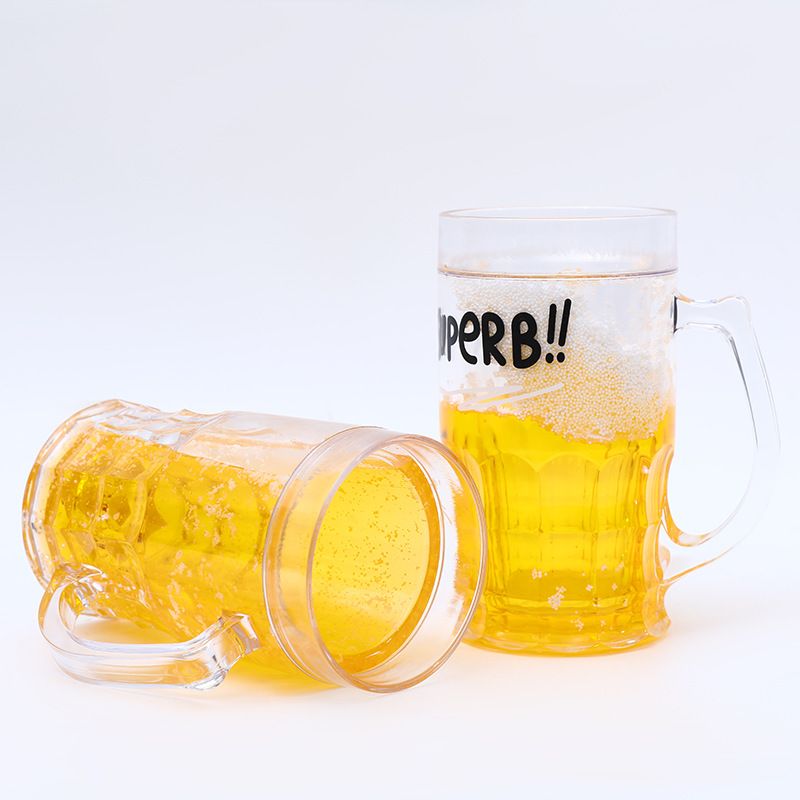Fun Novelty Double-Wall Plastic Beer Mug - Colorful Iced Drink Cup With Frost Effect_voghion.com