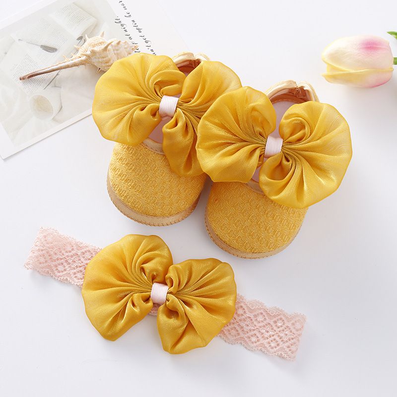 Mutter & Kinder Neue grenzüberschreitende frühling und herbst baby schuhe stirnband set 0-1 jahre altes baby schuhe weiche sohle kleinkind prinzessin schuhe 3-8 monate_voghion.com