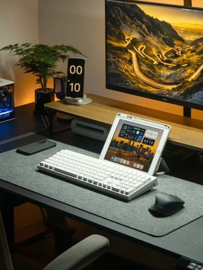Tappetino per tastiera antiscivolo per computer di grandi dimensioni, in feltro di qualità imbattibile, per mouse, scrivania da ufficio, semplice tavolo da gioco._voghion.com