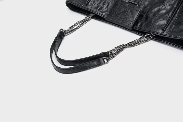 Nuova borsa morbida nera portatile con una spalla, borsa per la spesa versatile di grande capacità_voghion.com