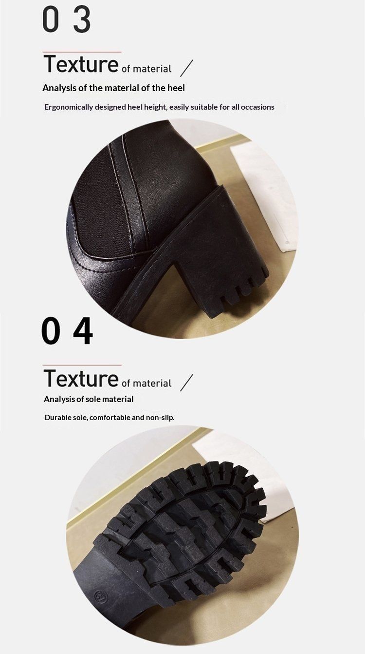 Voyage 2020 Spring And Autumn New Chunky Heel Short For Women, Waterproof Platform High Heels, Thick Sole Versatile Single_voghion.com