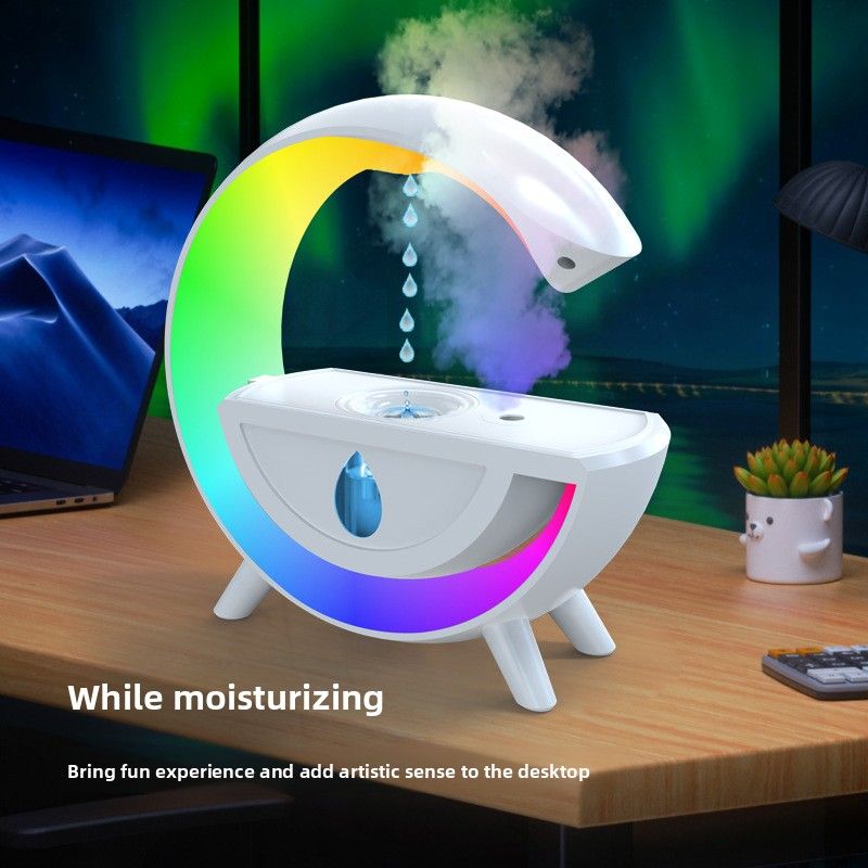 New Model Big G Anti-Gravity Multifunctional Home Water Drop Reverse Flow Bluetooth Speaker Cross-Border Humidifier Durability Upgrade_voghion.com