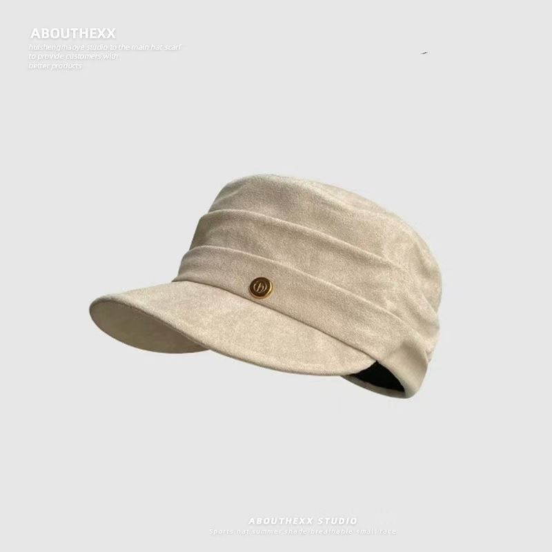 Braun für Frauen 2025 Neuer Stil Gesichtsschlankheits-Vielseitige Baskenmütze Großer Kopfumfang Künstlerhut Trendy_voghion.com