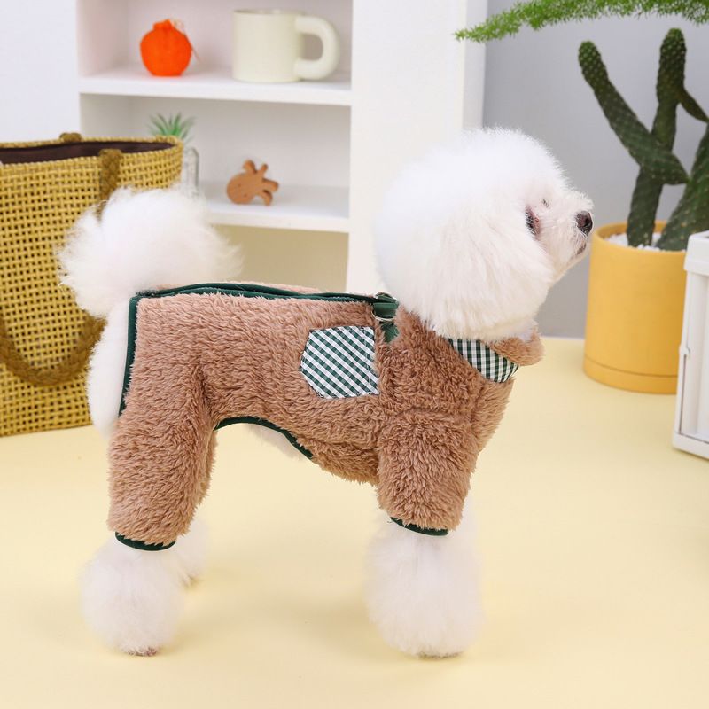 Clothing Double D-Ring Four-Legged Fleece Jacket Autumn Winter Small Dog Pet Clothes_voghion.com