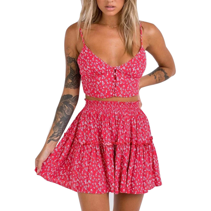 Zweiteiliges rückenfreies sexy Hosenträgerkleid für Damen_voghion.com