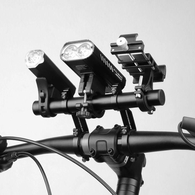Bicycle Multifunctional Double Bar Aluminum Alloy Watch Table, Headlight Extension Bracket, Bouncing Fruit Riding_voghion.com