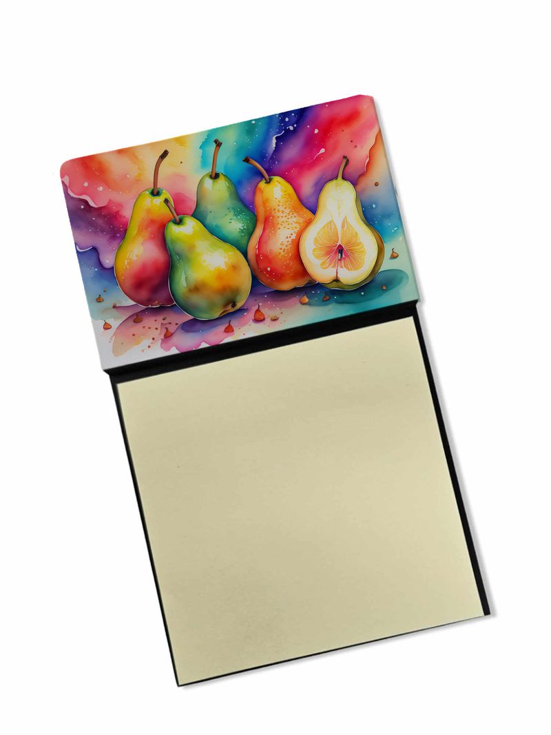 NEW Colorful Pears Sticky Note Holder Refillable Dispenser Self-Sticky Note Pads, Memo Pads Blank Desk Accessories_voghion.com