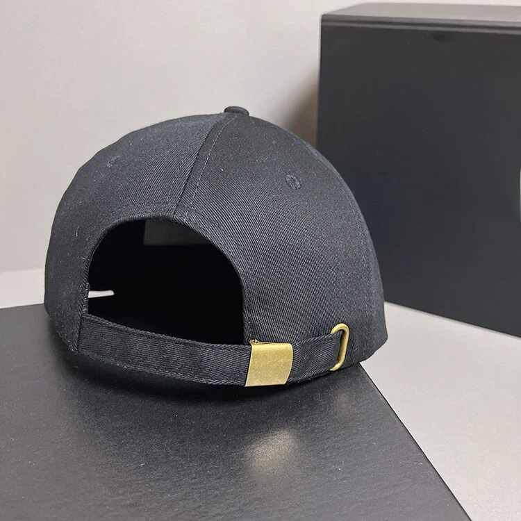 Black Hat, Women's Rhinestone Baseball Small Face, Solid Colour Hard Top Hat_voghion.com