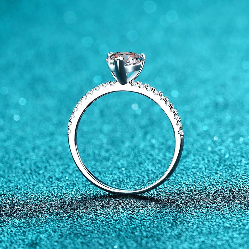 Tancise 1/2 Karat Häerzschnëtt Moissanite Verlobungsring Fir Fraen Sterling Sëlwer Platin Platin Diamant Band Brautringe_voghion.com