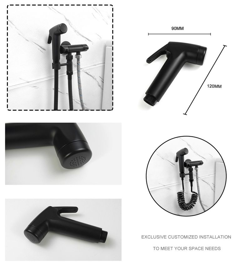 Brass One In 2 Out Angle Valve Toilet Flushing Spray Gun Washer ABS Nozzle Pressurized Flusher Toilet Home_voghion.com