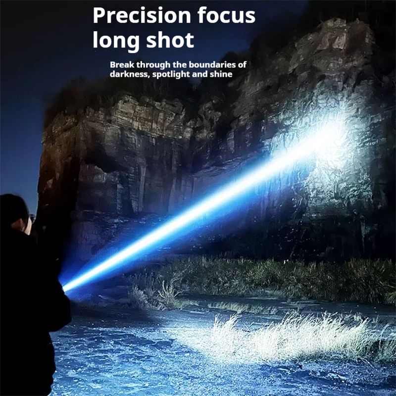 Special Forces P900 Strong Flashlight Portable Charging Ultra Bright Outdoor Zoom Hernia Light Long Range Spotlight LED_voghion.com