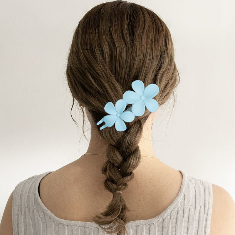 Set van 8 snoepkleurige eendenbekclips met bloemenmotief - Premium lente-/zomerhaarspelden voor schattige zijwaarts geveegde en half-opgestoken kapsels_voghion.com