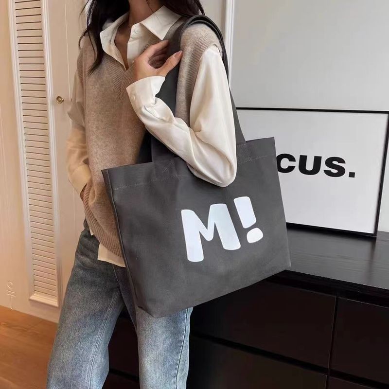 Borsa in tela per donna, grande capacità, robusta borsa per la spesa da supermercato, semplice e versatile, borsa tote monospalla_voghion.com