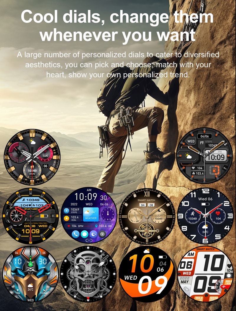 2025 New Smart Watch Men Outdoor 530mAh Large Battery Bluetooth Call Sport Fiess Bracelet AMOLED Screen Flashlight_voghion.com