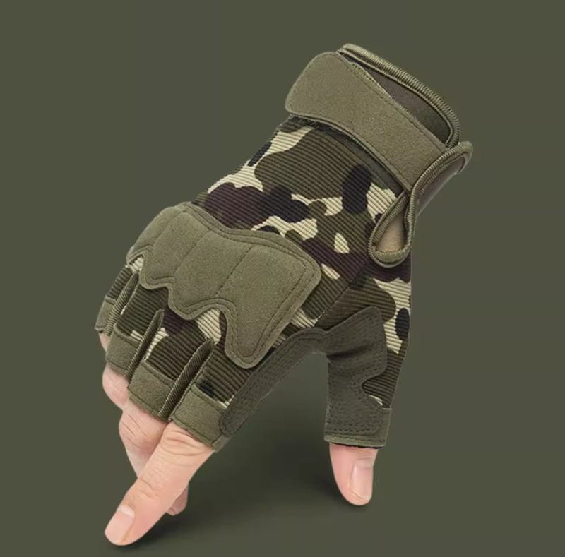 Guantes tácticos de media caña Uisex Sprig para verano, deportes al aire libre, ciclismo, escalada, antideslizantes, resistentes al desgaste y a los golpes._voghion.com