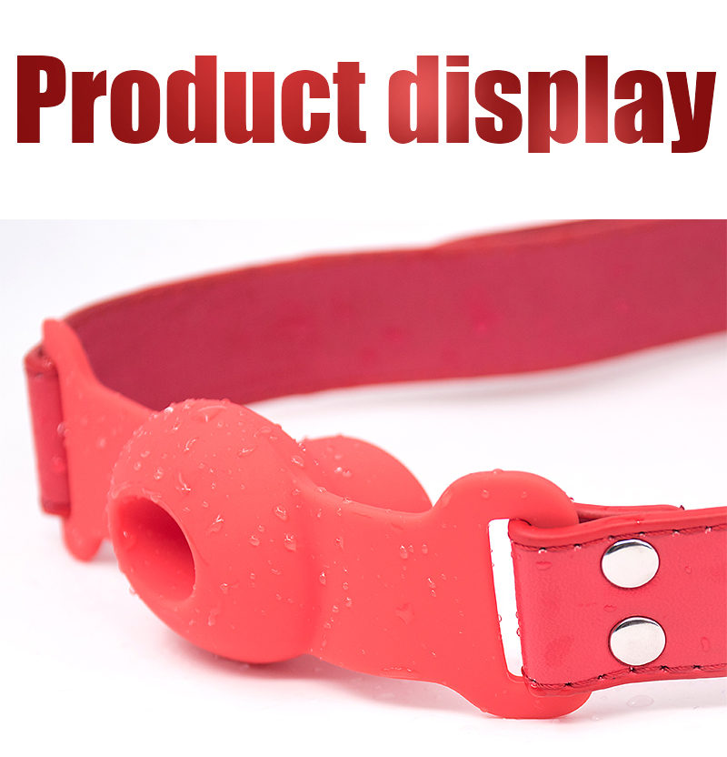 Silicone Mouth Gag Extender Ball Oral Fixation Erotic Toys PU Harness Strap Belt Bdsm Bondage Costume Face Mas_voghion.com