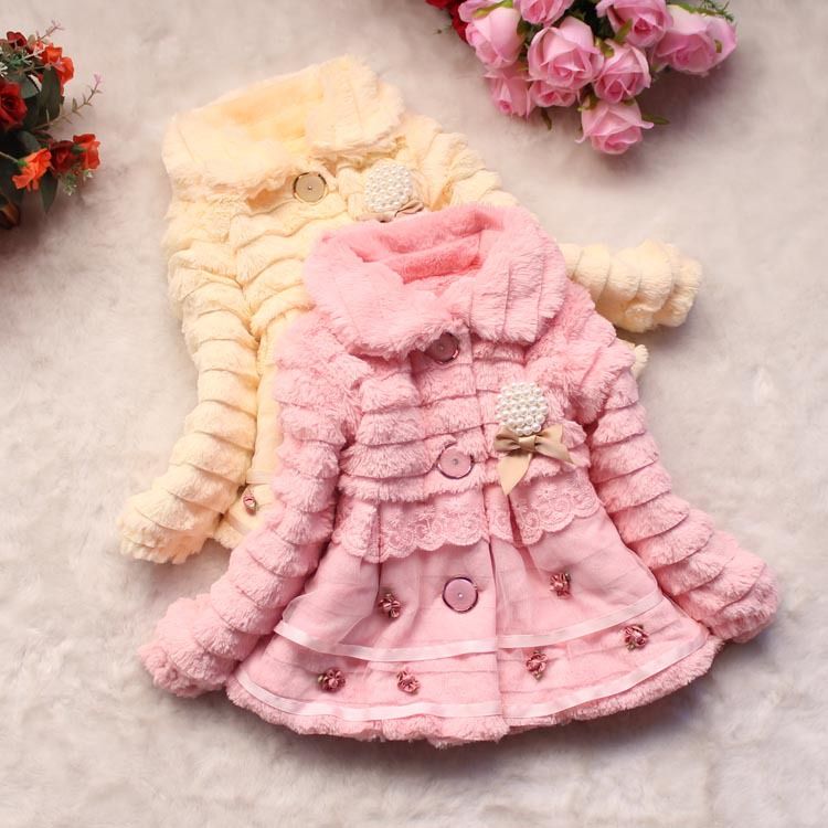 Girls' Foreign Trade Winter Children's Coat Girls' Furry Pearl Pendant Coat Fashion Furry Coat_voghion.com