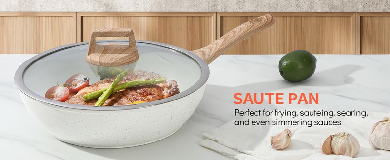 Ensemble de casseroles et poêles, ustensiles de cuisine antiadhésifs, ustensiles de cuisine à induction en granit blanc, ensemble de cuisine antiadhésif sain et non toxique avec ensemble de poêles à frire_voghion.com