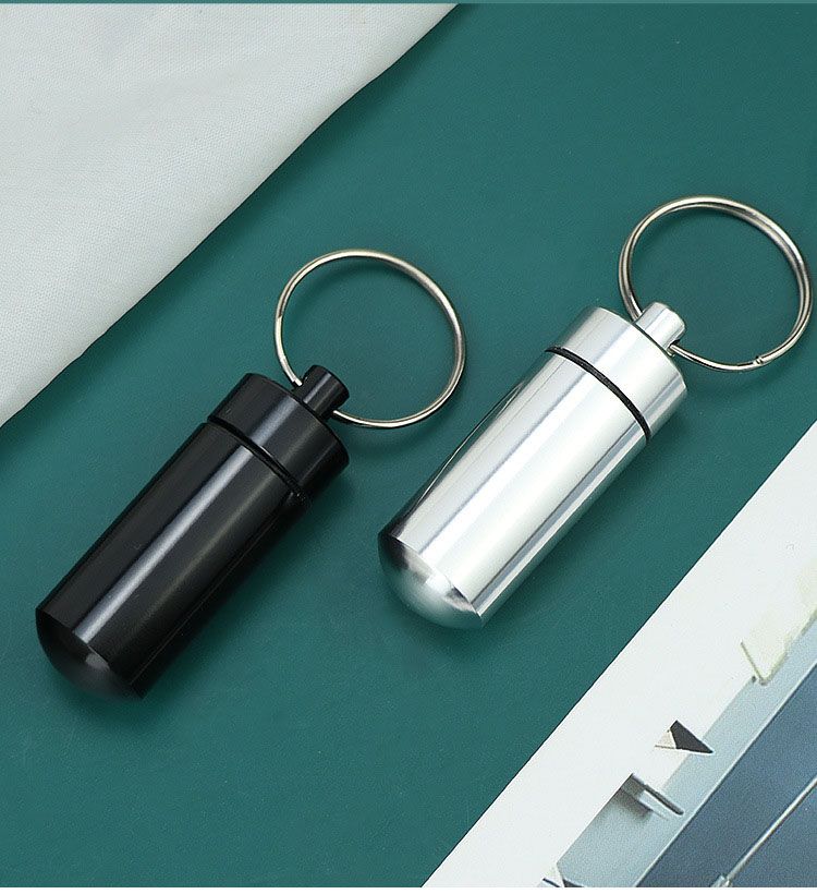 Portapillole portatile, contenitore porta pillole in alluminio per borsa, portapillole in metallo impermeabile, flacone per medicinali_voghion.com