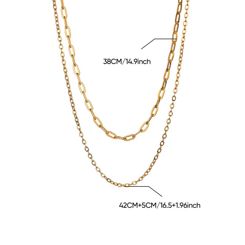 Edelstahl Mehrschichtige Mode Kubanische Kette Halskette Wasserdicht Nicht verblassend Schmuck Weihnachtsgeschenk_voghion.com
