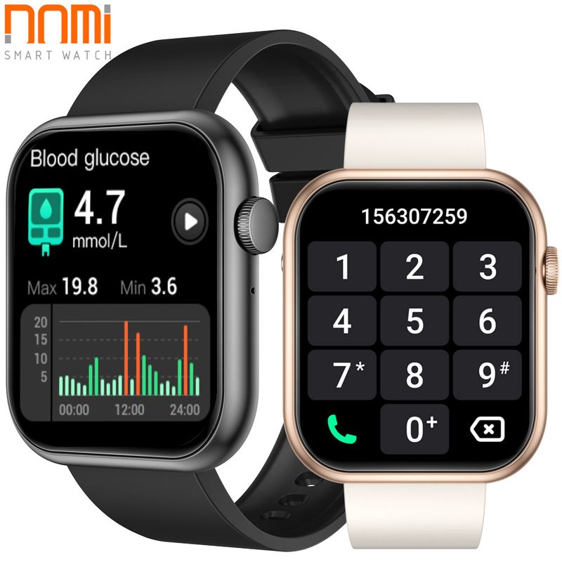 Nuova manopola in lega di alluminio controlla musica, temperatura corporea, frequenza cardiaca, ossigeno, QX7 Pro Blood Glucose Call Smartwatch_voghion.com