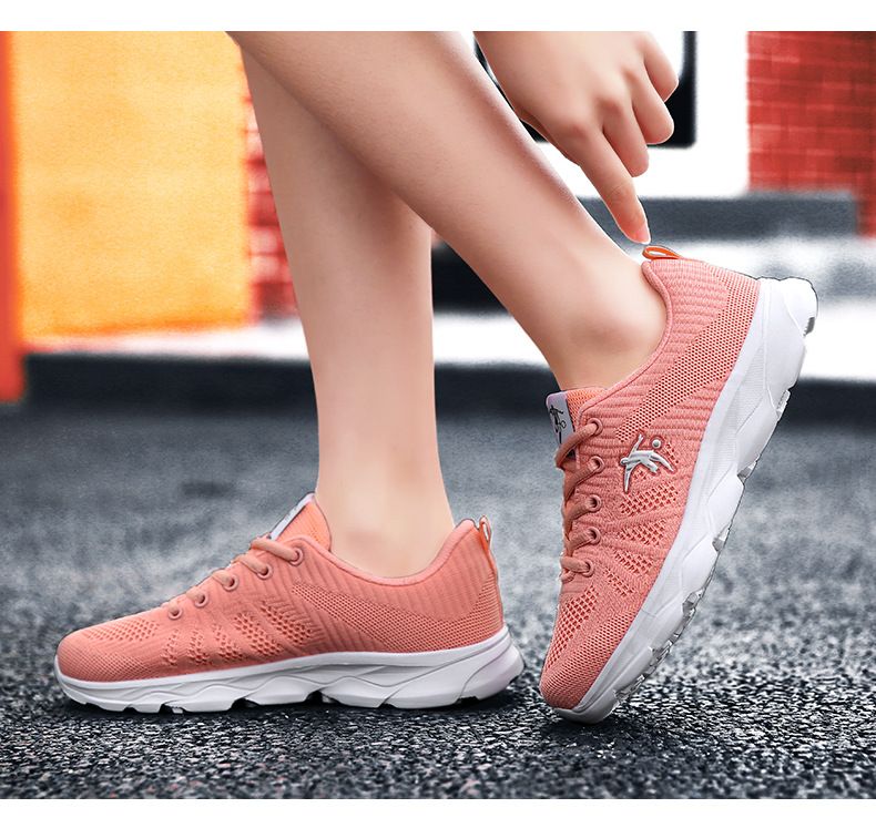 Wit met schokabsorptie, zachte zolen, aërobe hardloopschoenen van ademend mesh voor dames, lichtgewicht casual sportschoenen_voghion.com