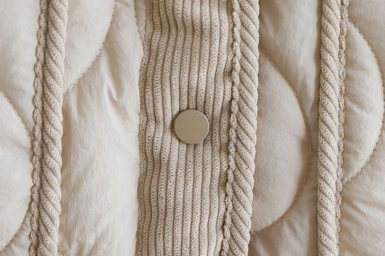 Corduroy Patchwork Quilted Jacket Winter Women Clothing Parkas Warm Cotton-padded Jacket Lightweight Coat Single-breasted Tops_voghion.com