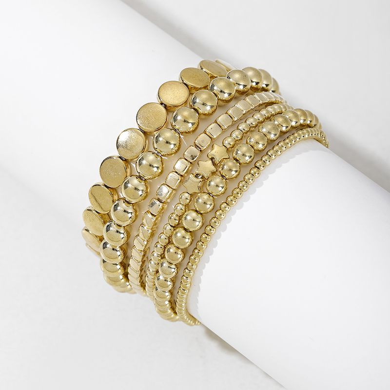 Ankle Chain Ankle Jewelry Unique Handmade Alloy Beaded Geometric Layered Bracelet And Anklet Set Of Six_voghion.com