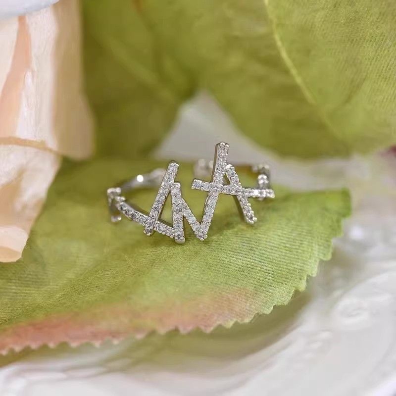 Avautuva ketju, pyöreä hopeinen, puhdas zirkoni, naisten lokerokuvio, etusormi, muodikas ja hieno kerrostettu kuvio, sormi,_voghion.com