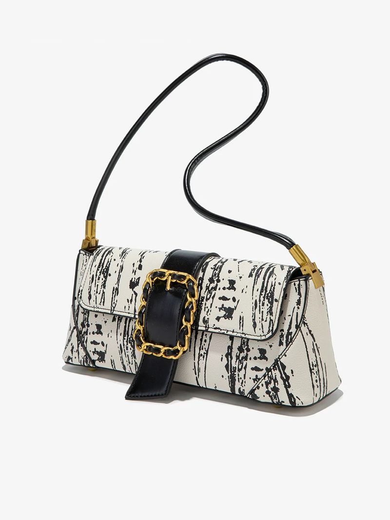 Damentaschen Temperament Modetrend All Match Doppelte Farbnähte Hochwertiges Pferdekutschenmuster Damen Unterarmtasche Handtasche_voghion.com