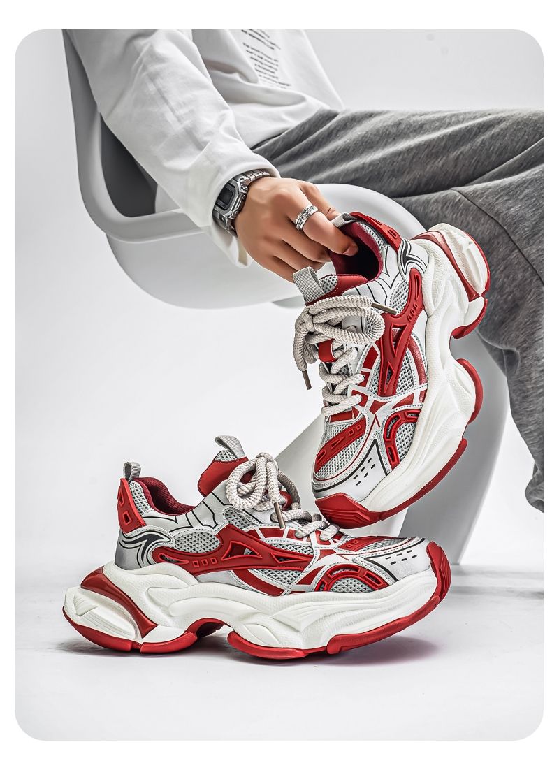 Men's Shoes 2026 New Winter Mesh Breathable Versatile Casual Sports Shoes Black Explosive Street Thick Sole Height Increasing Dad Shoes_voghion.com