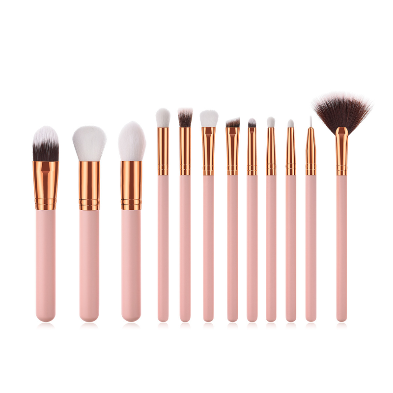 12-teiliges Make-up-Pinsel-Set, Make-up-Tools, Schönheits-Foundation-Pinsel, Fächerpinsel, Concealer, GUJHUI F_voghion.com