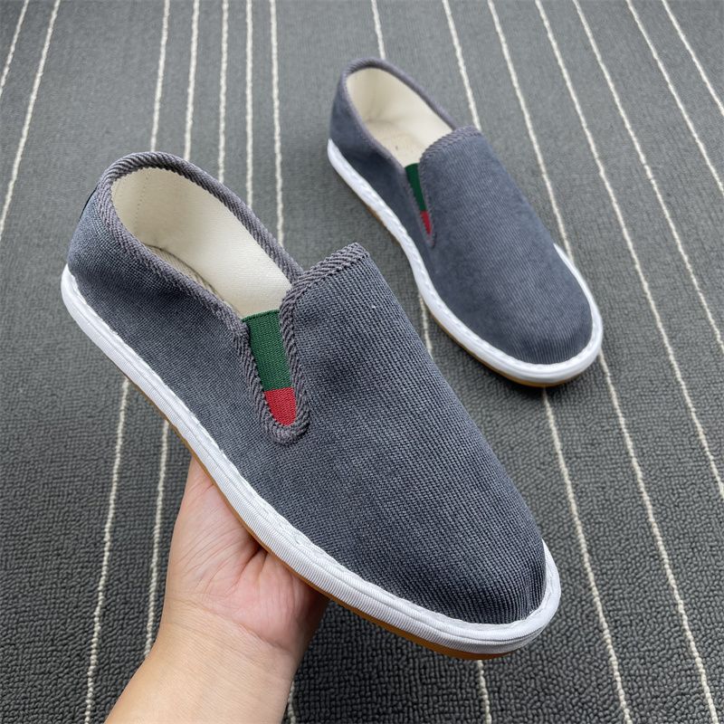 Ademende gele stoffen schoenen, casual instappers voor koppels_voghion.com