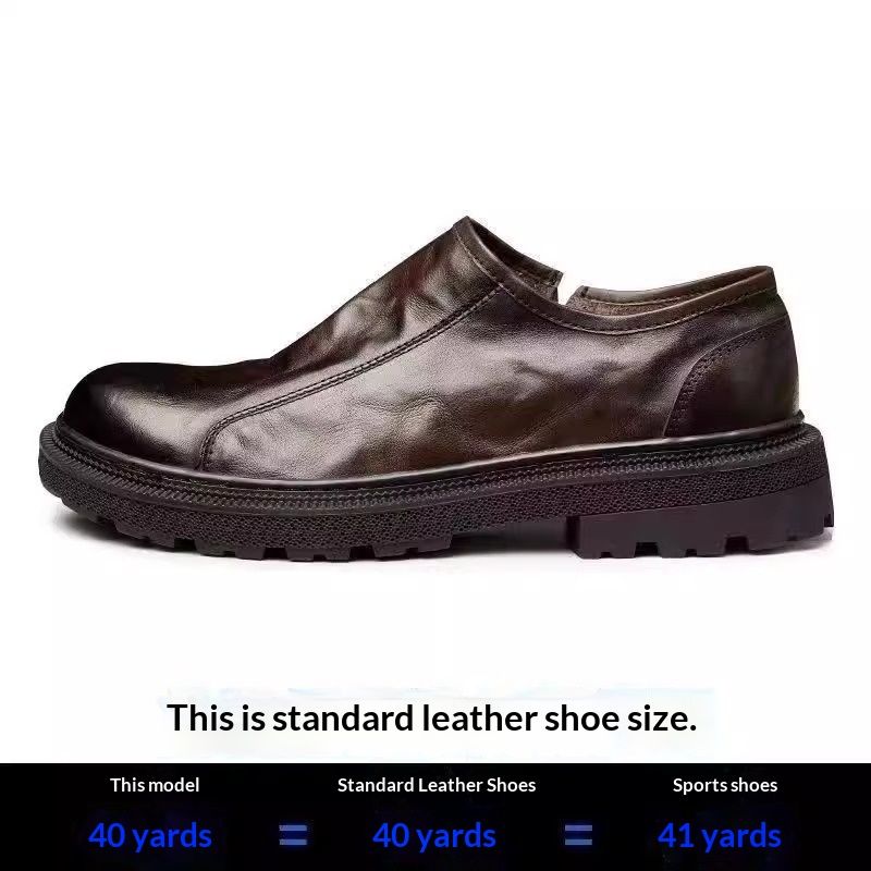 Glide Glide Single Breathable Export Genuine Top Layer Cowhide Wide Foot Casual Men's Youth Business Leather Shoes_voghion.com
