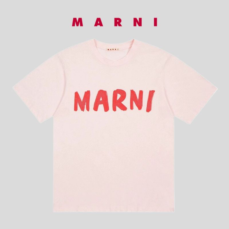 MARNI/Mani Damen Top Summer 2023 Neit Einfarwegt Bedréckt Kuerzärm Ënnerlag Loose T-Shirt_voghion.com